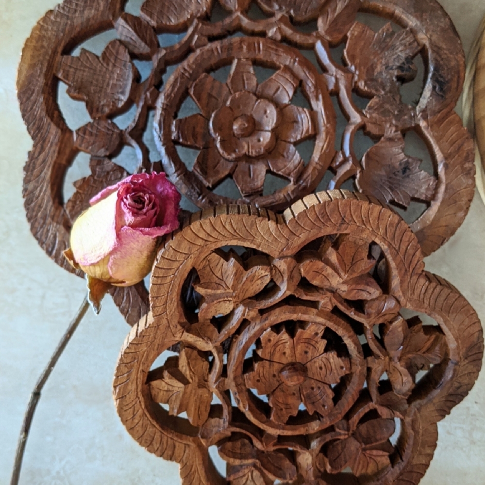 Vintage Bohemian Wooden Trays